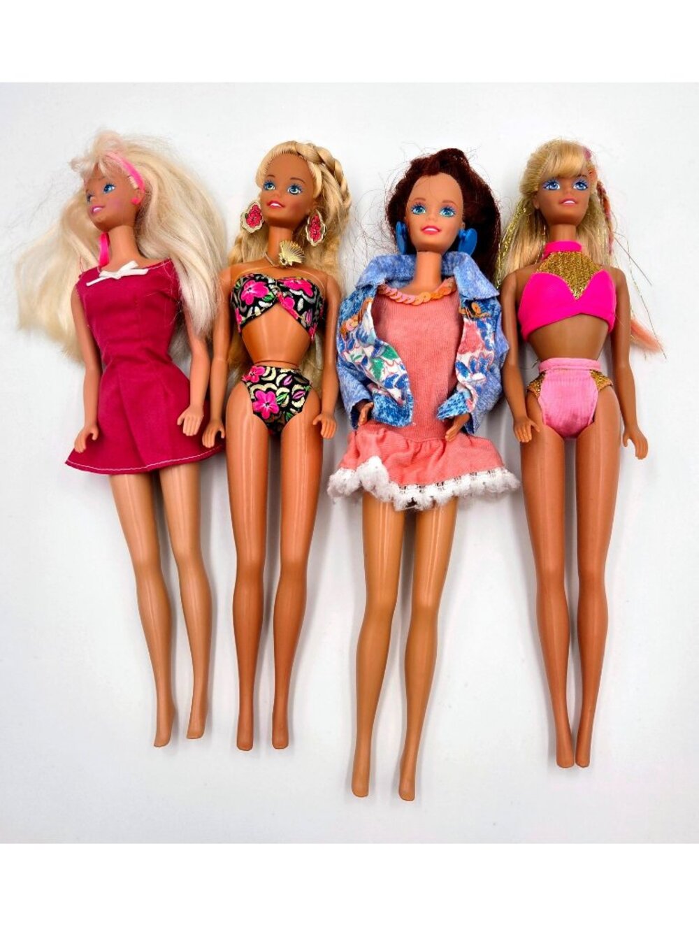 Barbie Doll Lot Paint N’ Dazzle Redhead Tropical Splash Mattel 4 Dolls Read